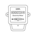 Electric power outline meter. Energy, electricity counter. Vector illustration. Royalty Free Stock Photo